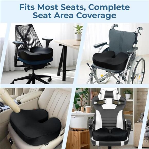 Seat Cushion for Tailbone Pain Relief – Large Memory Foam Lifting Pillow - Picture 5 of 7